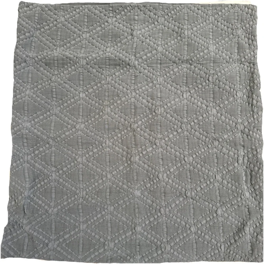POTTERY BARN DIAMOND MATELASSE SHAM (1) Euro ~ STEEL BLUE 26x26